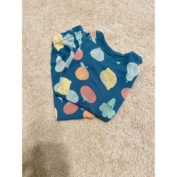 LITTLE PLANET Organic Cotton Long Sleeve Vegetable Print Pajamas Size 3T - Picture 1 of 3